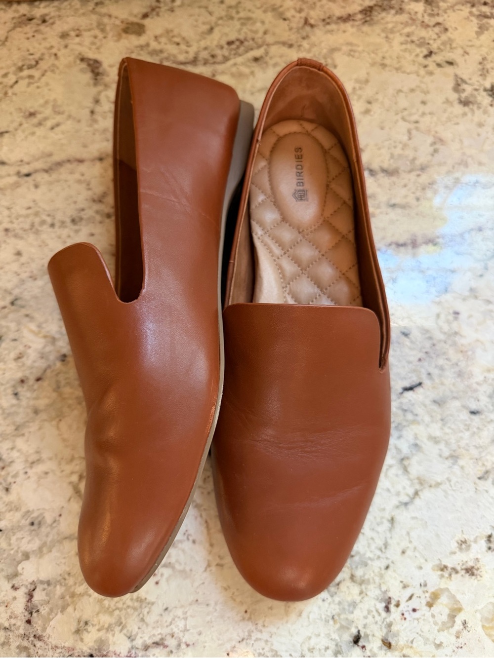 Birdies $95 Starling Women's Cognac Leather Slip-On Loafer Womens 8.5 GUC